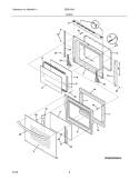 DOOR Diagram and Parts List for FEB27S6DSB  Frigidaire Wall Oven
