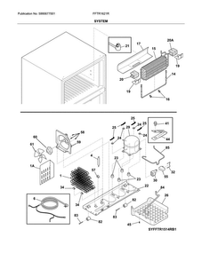 System Diagram and Parts List for FFTR1621RS0  Frigidaire Refrigerator