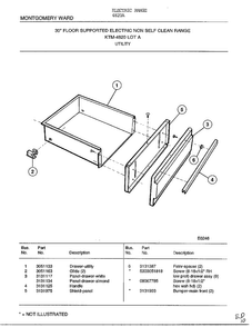 Utility Diagram and Parts List for 4820A  Frigidaire Range