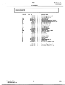 Backguard Page 2 Diagram and Parts List for 285647A  Frigidaire Range