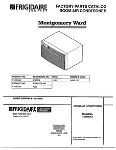 Room Air Conditioner Diagram and Parts List for 5148004A  Frigidaire Air Conditioner