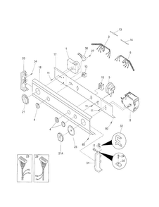 Control Panel Diagram and Parts List for 41797812702  Kenmore Washer Dryer Combo