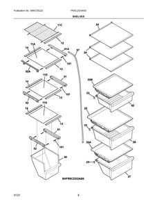 Part Location Diagram of 240443399 Frigidaire SHELF
