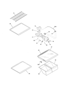 Shelves Diagram and Parts List for FRT21G2NW6  Frigidaire Refrigerator