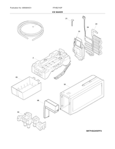 Ice Maker Diagram and Parts List for FFHB2740PSCA  Frigidaire Refrigerator
