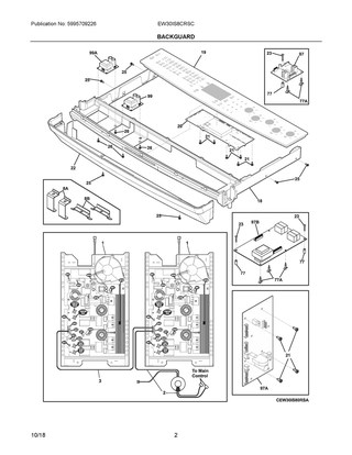 Backguard Diagram and Parts List for EW30IS8CRSC  Frigidaire Range