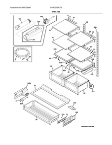 Shelves Diagram and Parts List for FGHG2368TF8  Frigidaire Refrigerator