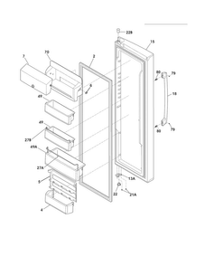 Refrigerator Door Diagram and Parts List for EW23CS70IS7  Electrolux Refrigerator