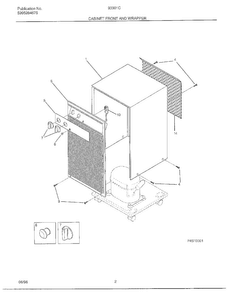 Cabinet Front And Wrapper Diagram and Parts List for 93301C  Frigidaire Dehumidifier