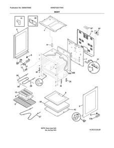Body Diagram and Parts List for WWEF3001TWA  Westinghouse Range