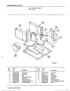 Air Conditioner Page 4 Diagram and Parts List for 5257D  Frigidaire Air Conditioner