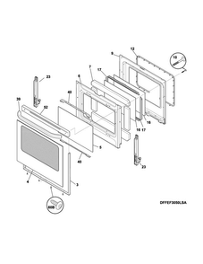 Door Diagram and Parts List for CFEF3014LSA  Frigidaire Range