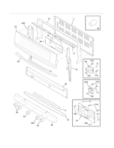 Backguard Diagram and Parts List for EI30GF55GSK  Electrolux Range