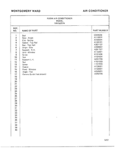 Room Air Conditioner Page 10 Diagram and Parts List for 5237A  Frigidaire Air Conditioner