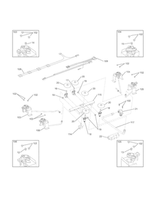 Burner Diagram and Parts List for RC30DG60PS0  Uni Cooktop