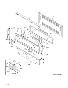 Backguard Diagram and Parts List for CGEF302TPFA  Frigidaire Range