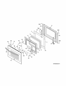 Door Diagram and Parts List for 79032613311  Kenmore Range
