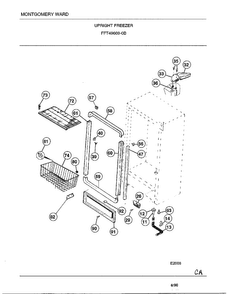 Upright Freezer Page 3 Diagram and Parts List for 49669B  Frigidaire Freezer