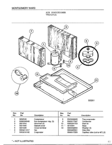 Air Conditioner Page 6 Diagram and Parts List for 5291A  Frigidaire Air Conditioner