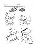 SHELVES Diagram and Parts List for FRT18P5AW0  Frigidaire Refrigerator