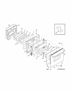 Door Diagram and Parts List for 79045123510  Kenmore Wall Oven