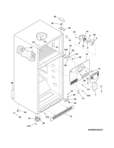 Cabinet Diagram and Parts List for MRTW23V5PP1  Uni Refrigerator