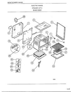 Basic Body Diagram and Parts List for 4822A  Frigidaire Range