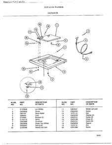 Washer Page 2 Diagram and Parts List for 6007B  Frigidaire Washer