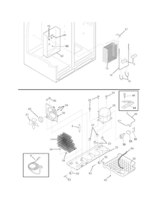 System Diagram and Parts List for FGHS2332LE6  Frigidaire Refrigerator