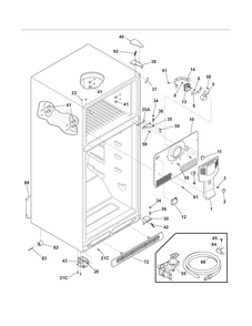 Cabinet Diagram and Parts List for LFHT2117LW4  Frigidaire Refrigerator