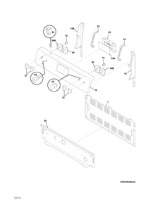 Backguard Diagram and Parts List for FFEF3013LBH  Frigidaire Range
