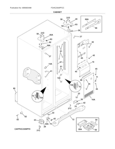 Cabinet Diagram and Parts List for FGHC2355PFCC  Frigidaire Refrigerator