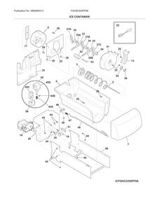 Ice Container Diagram and Parts List for FGHS2355PF6B  Frigidaire Refrigerator