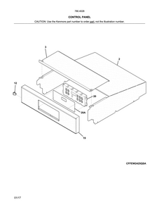 Control Panel Diagram and Parts List for 79040289411  Kenmore Wall Oven