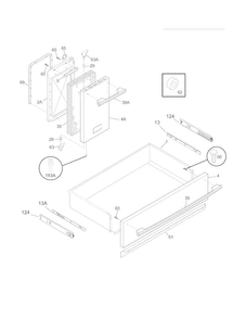Small Door/drawer Diagram and Parts List for FPEF4085KFD  Frigidaire Range