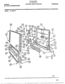 24" Built-in Dishwasher Page 3 Diagram and Parts List for 61-1082-10  Tappan Dishwasher