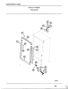 Upright Freezer Page 3 Diagram and Parts List for 43159B  Frigidaire Freezer