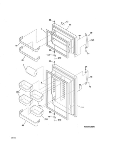 Door Diagram and Parts List for LGHT2137NF4  Frigidaire Refrigerator