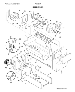Container Diagram and Parts List for LFSS2612TE1  Frigidaire Refrigerator