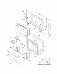 Door Diagram and Parts List for 79048783900  Kenmore Wall Oven