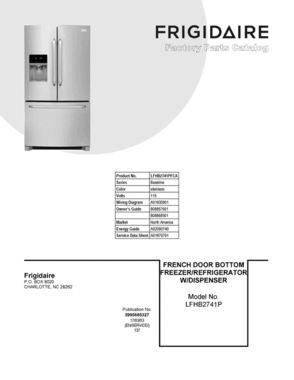 01 - Cover Sheet Diagram and Parts List for LFHB2741PFCA  Frigidaire Refrigerator