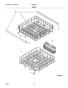 Racks Diagram and Parts List for FFBD2404NB7C  Frigidaire Dishwasher