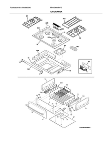 Top/drawer Diagram and Parts List for FPGS3085PFG  Frigidaire Range