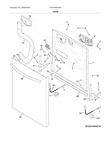 Part Location Diagram of 5304532243 Frigidaire HANDLE