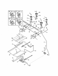 Burner Diagram and Parts List for 79032602310  Kenmore Range