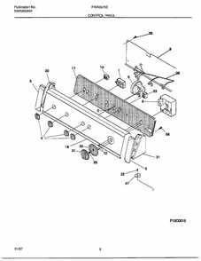 Control Panel Diagram and Parts List for FWX6975E  Frigidaire Washer