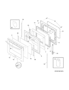 Door Diagram and Parts List for FGIF3061NFB  Frigidaire Range