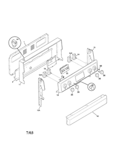 Backguard Diagram and Parts List for FEF365CGSD  Frigidaire Range