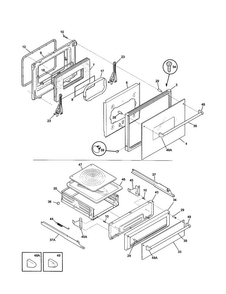 Door/drawer Diagram and Parts List for TGB500CGB1  Frigidaire Wall Oven