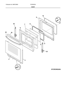 Door Diagram and Parts List for FCRE3052AWF  Frigidaire Range